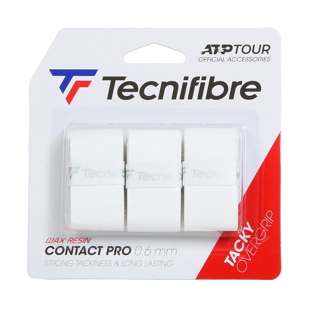 Tecnifibre Contact Pro Overgrips White x 3