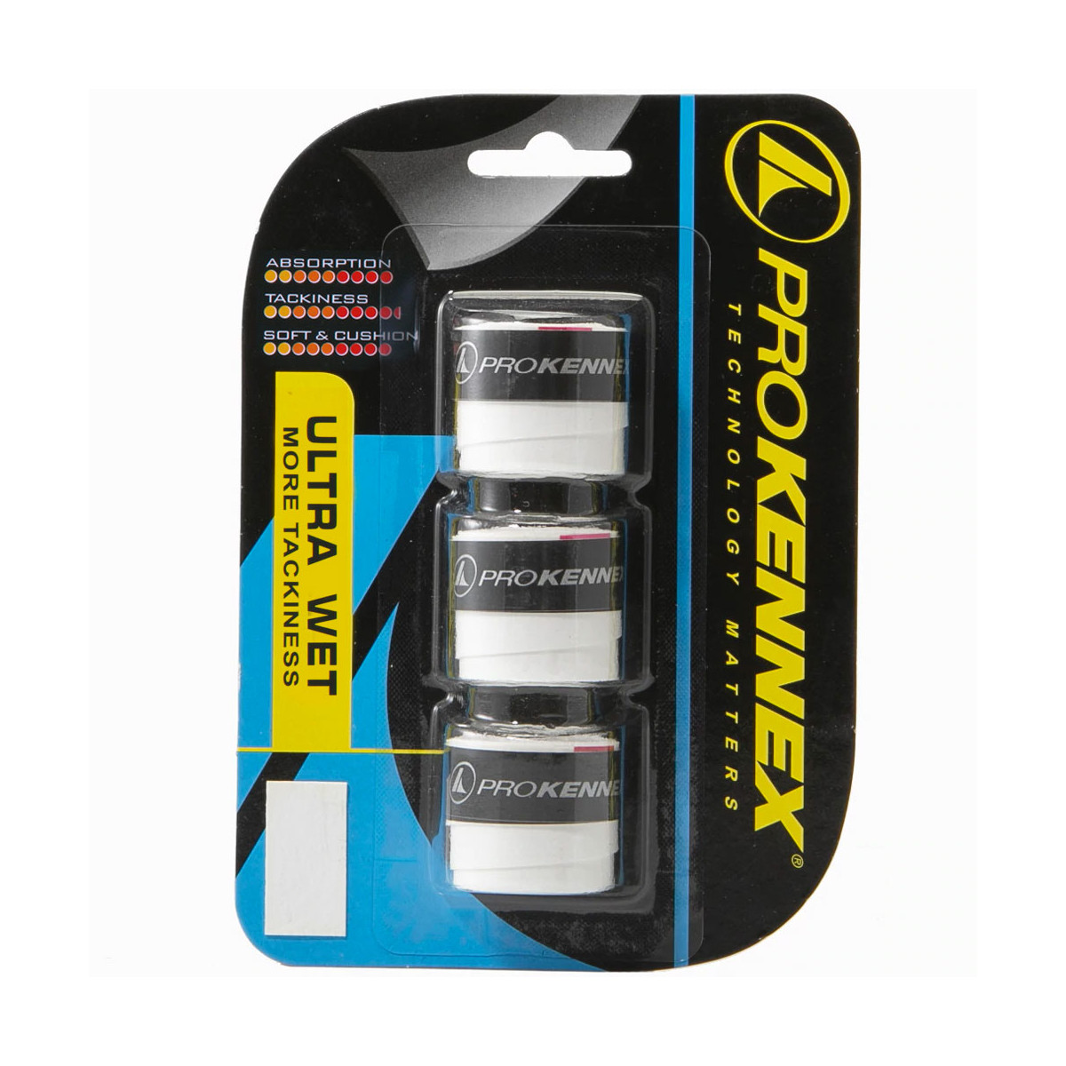Pro Kennex Ultra Wet White Overgrips x 3