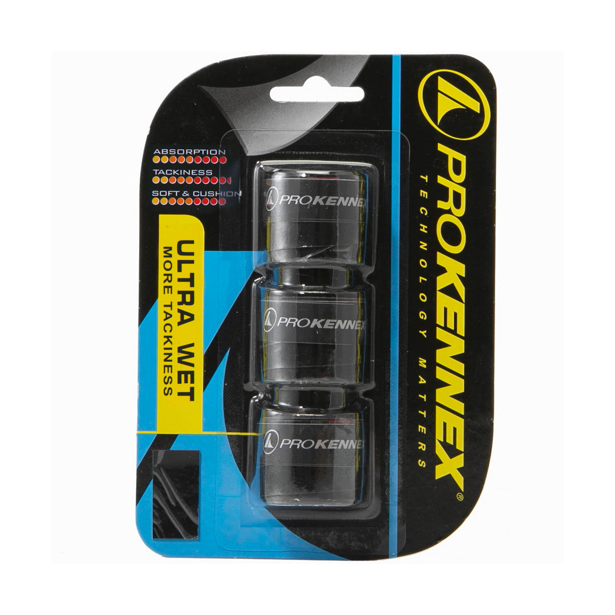Pro Kennex Ultra Wet Black Overgrips x 3
