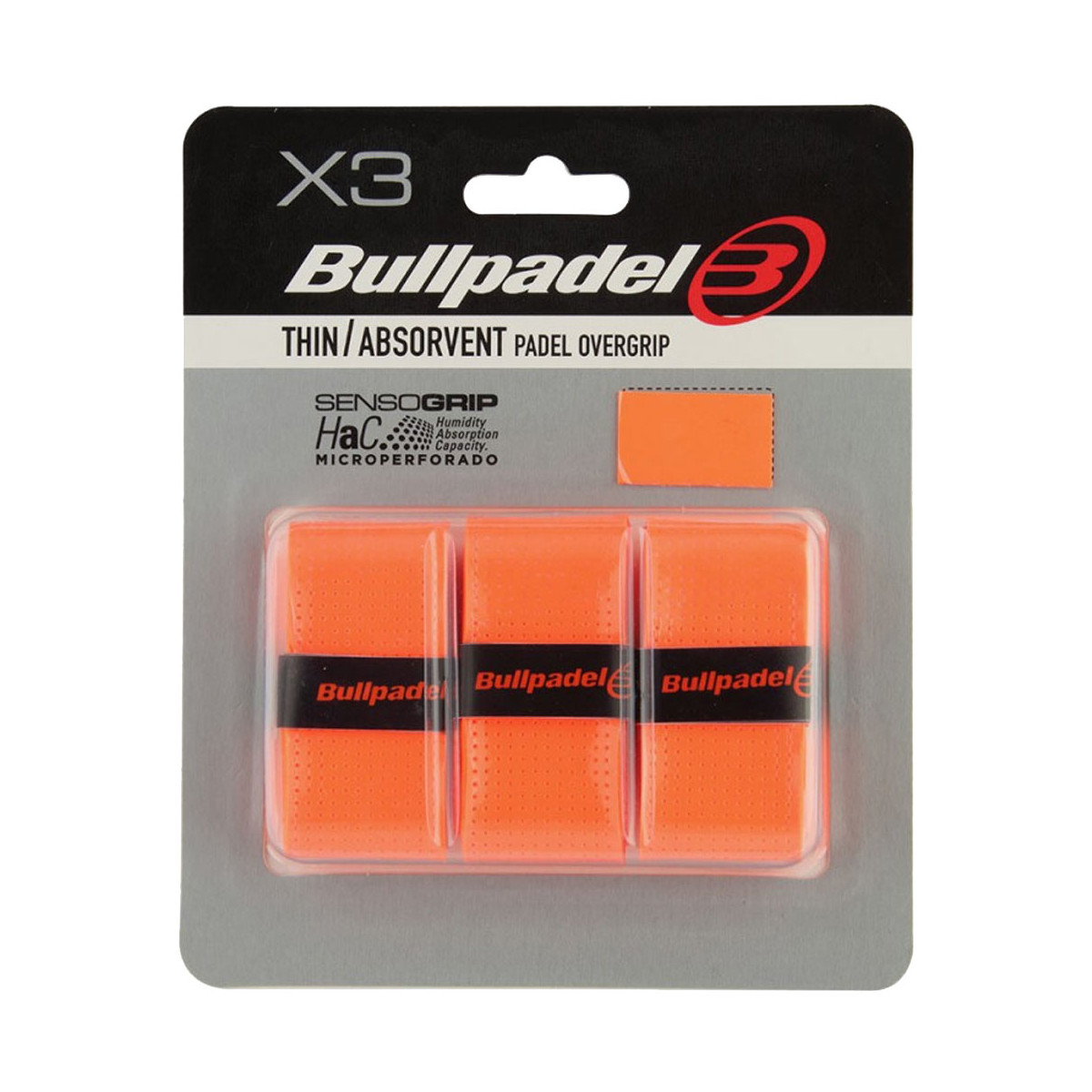 Bullpadel Sensogrip Microperforated Oranje x 3 overgrips