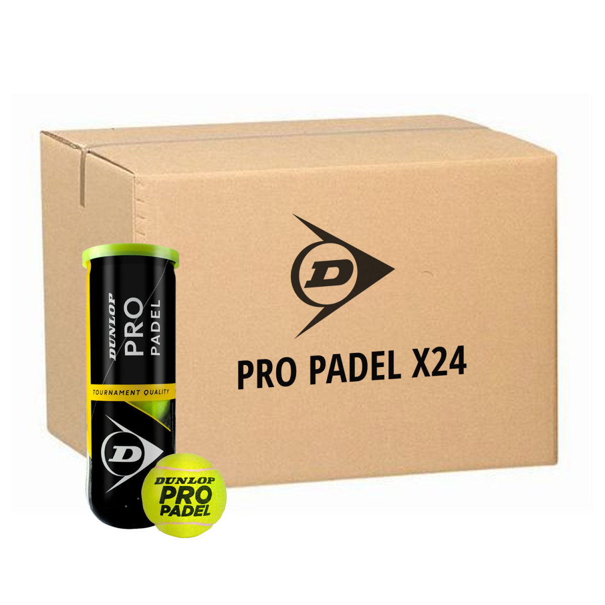 Doos 24 tubes van 3 Dunlop Team Padel ballen