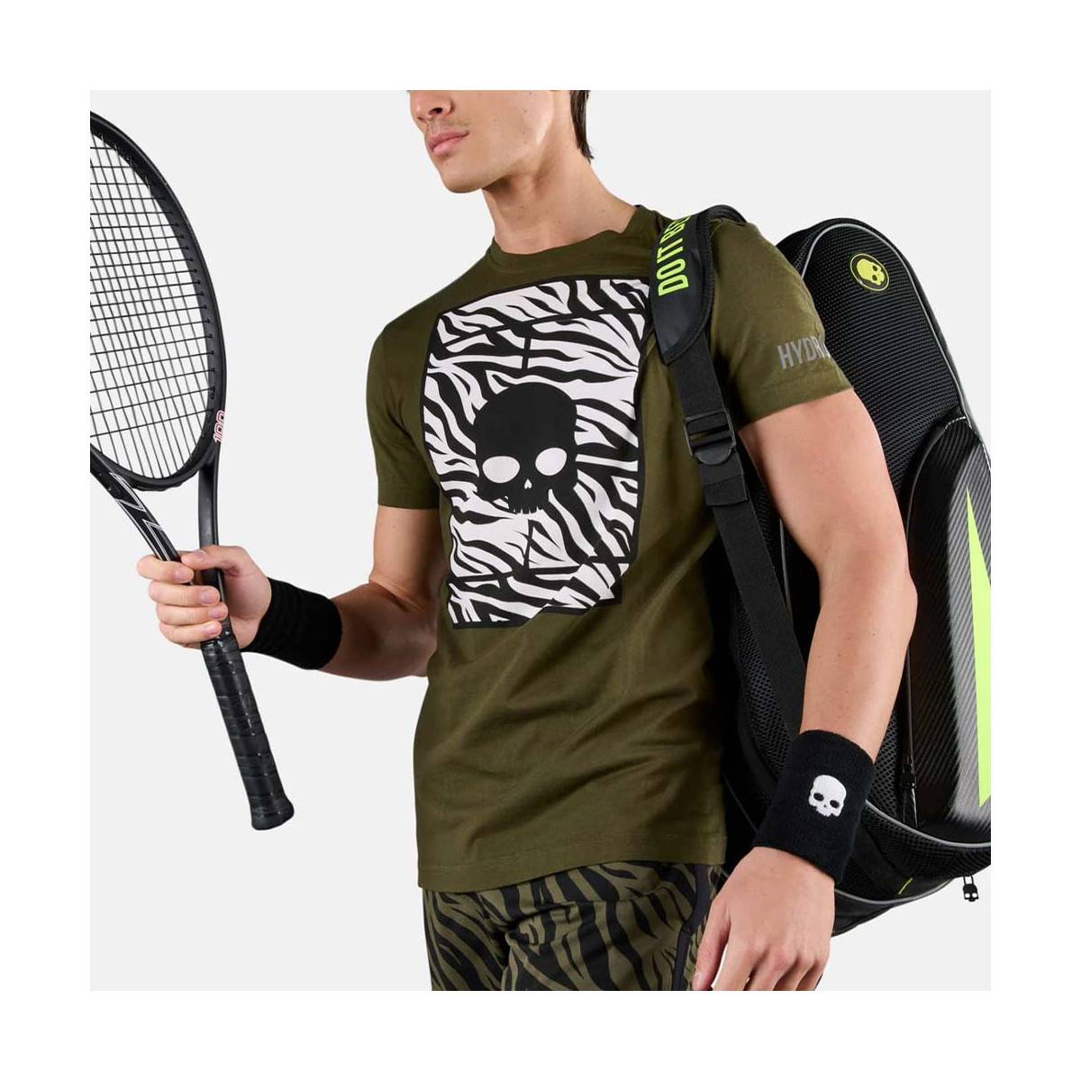 Hydrogen Tennis Court Zwart / Oranje T-shirt
