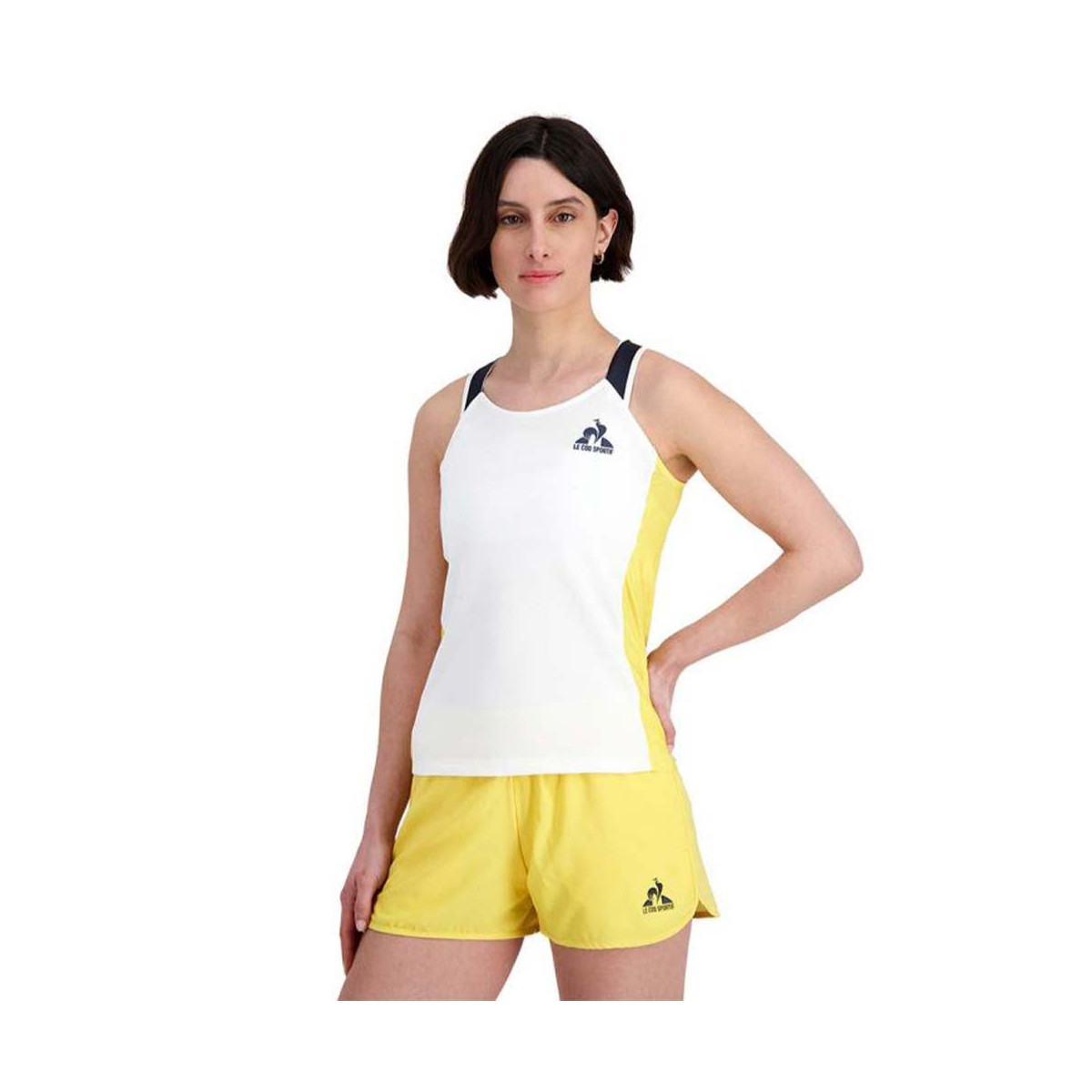 Le Coq Sportif Tanktop Yannick Noah Paris Wit/Geel