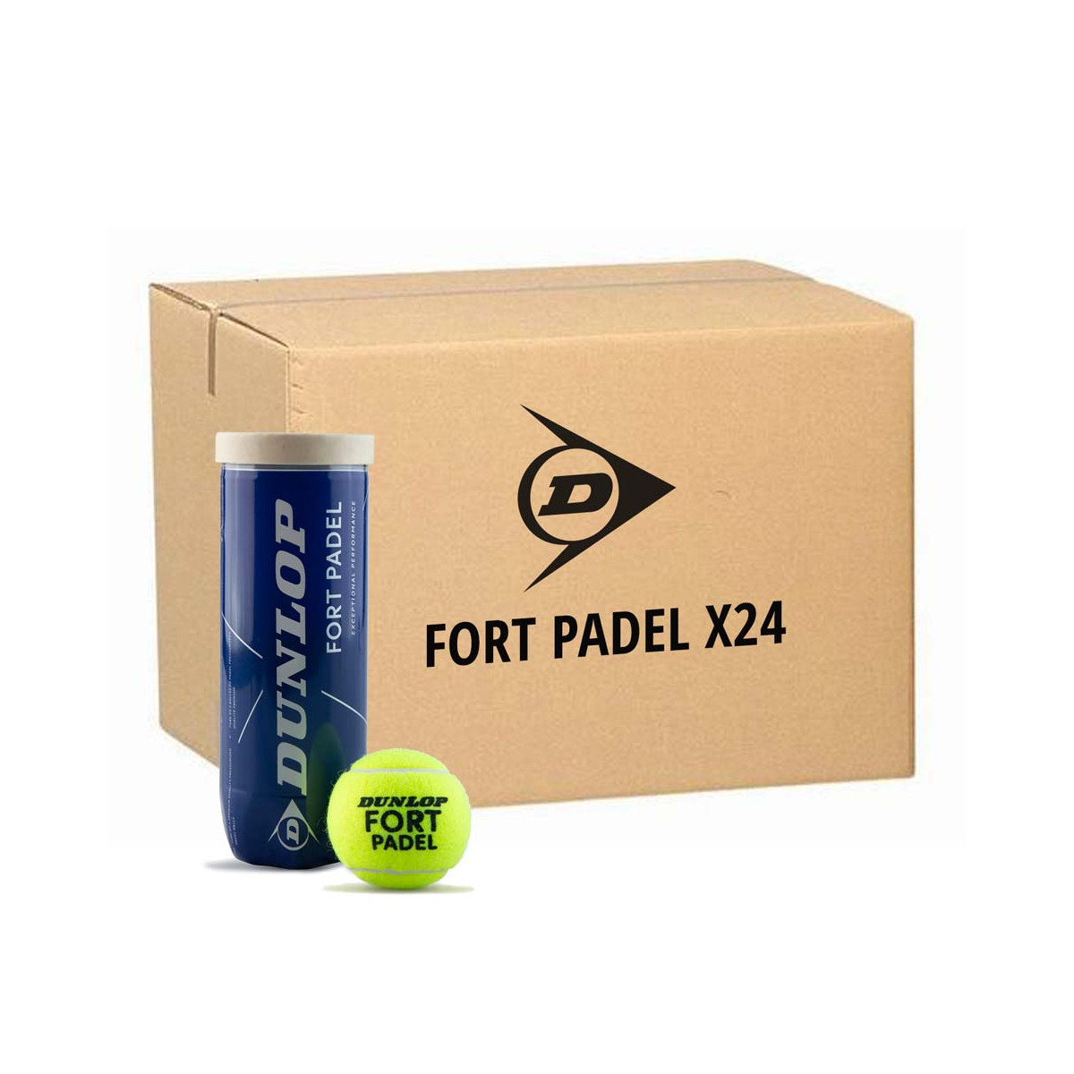 Doos 24 tubes van 3 Dunlop Team Padel ballen