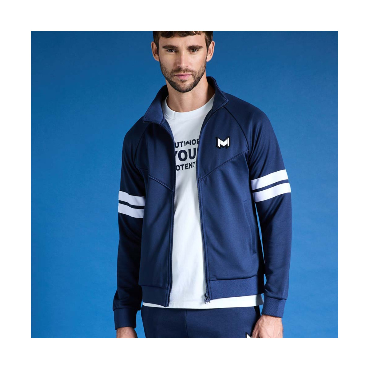 Mouratoglou hooded Jas marineblauw
