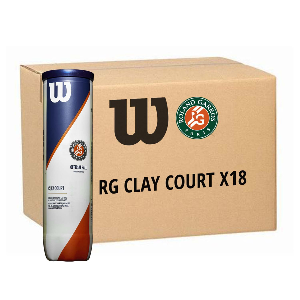 Doos 9 bipack Wilson Rolland Garros Clay Court
