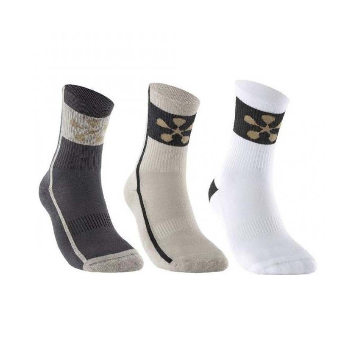 Bullpadel 3 pack Zwart / Wit / Marineblauw socks