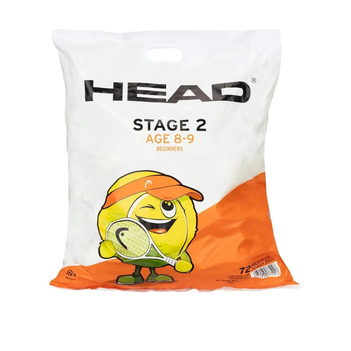 Zak met 72 oranje Head TIP ballen