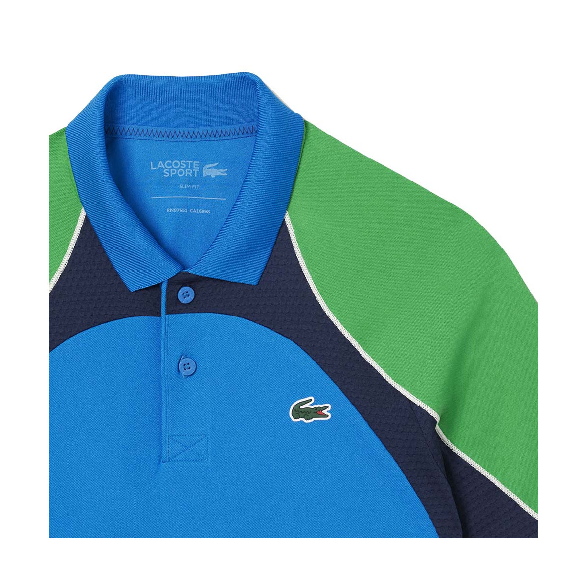 Lacoste Tennis Color-Block Ultra Dry Blauw/Groen polo