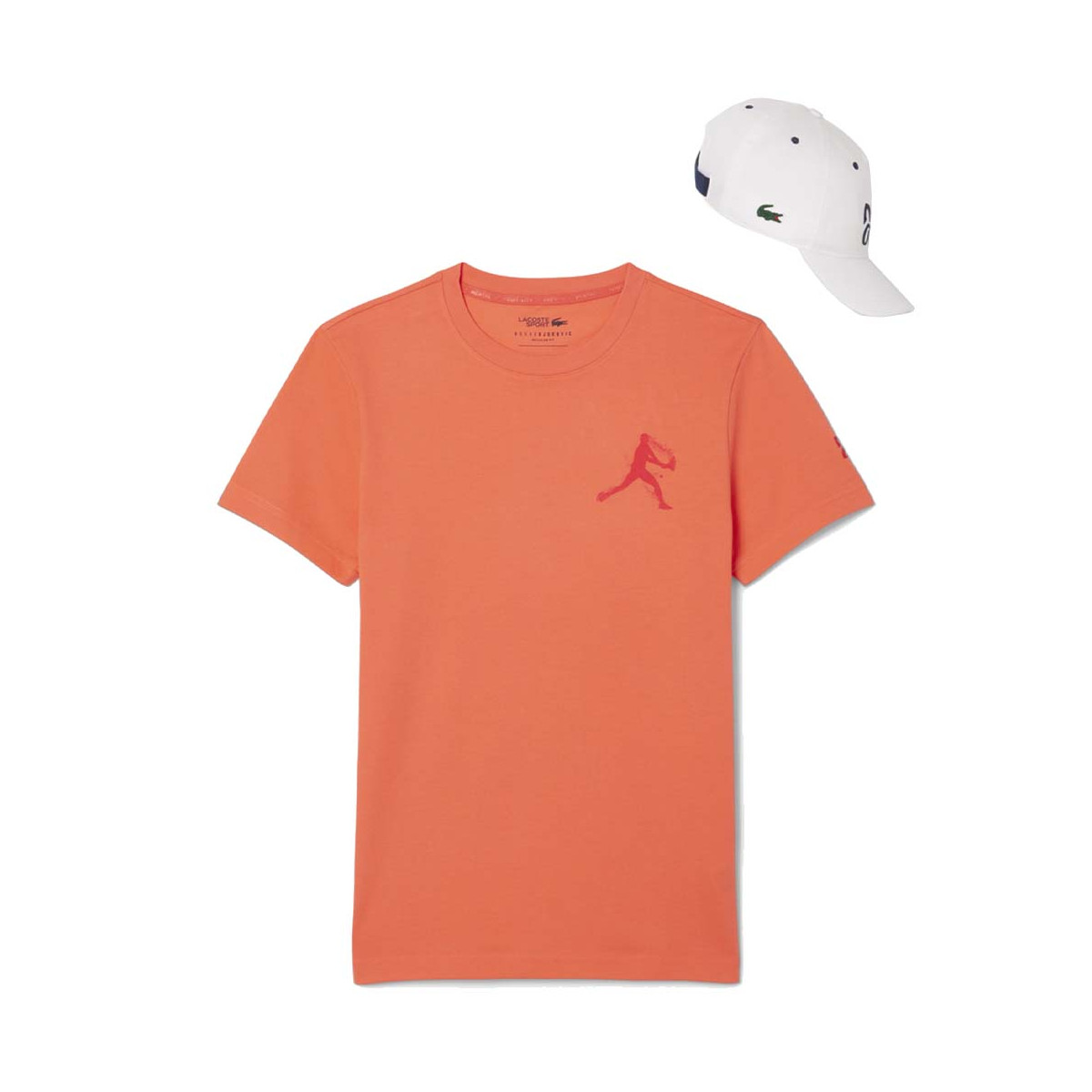 Pak T-shirt + Cap Lacoste Tennis x Novak Djokovic Wit