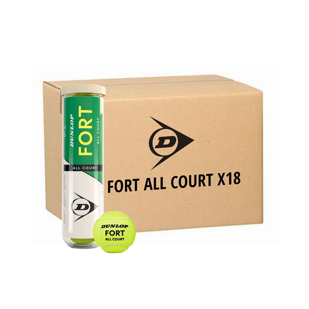 Doos 18 tubes van 4 Dunlop Fort All Court ballen