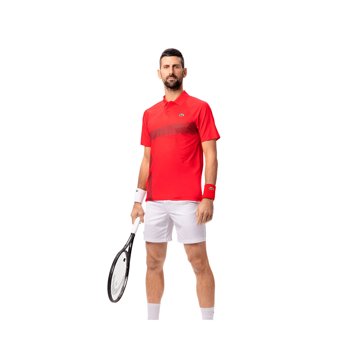 Polo Lacoste Tennis Novak Djokovic Speler Parijs Rood