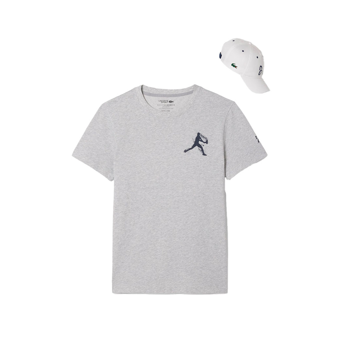 Pak T-shirt + Cap Lacoste Tennis x Novak Djokovic Rood