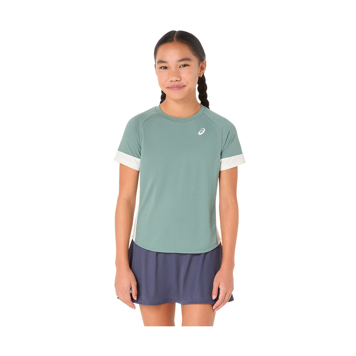 T-Shirt Asics Meisje Groen Grijs / Cr&egrave;me