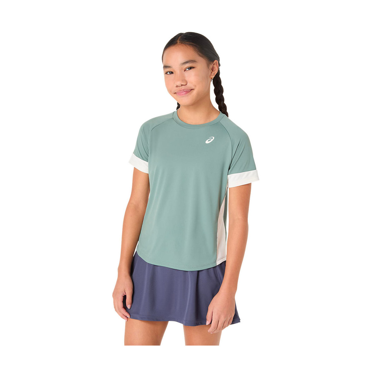 T-Shirt Asics Meisje Groen Grijs / Cr&egrave;me