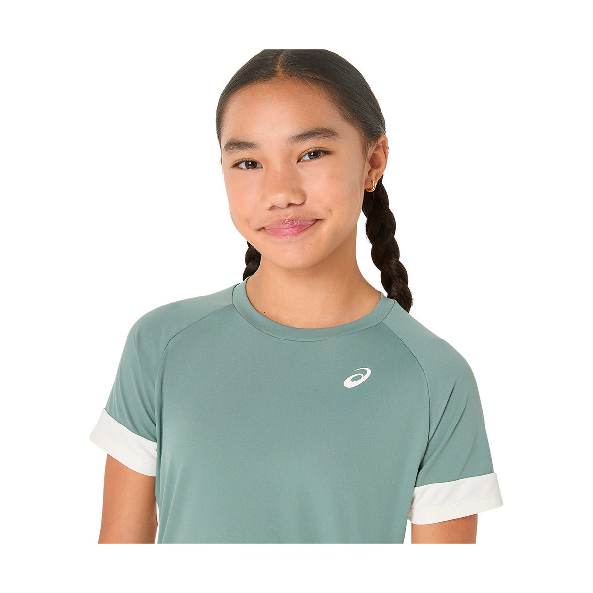 T-Shirt Asics Meisje Groen Grijs / Cr&egrave;me