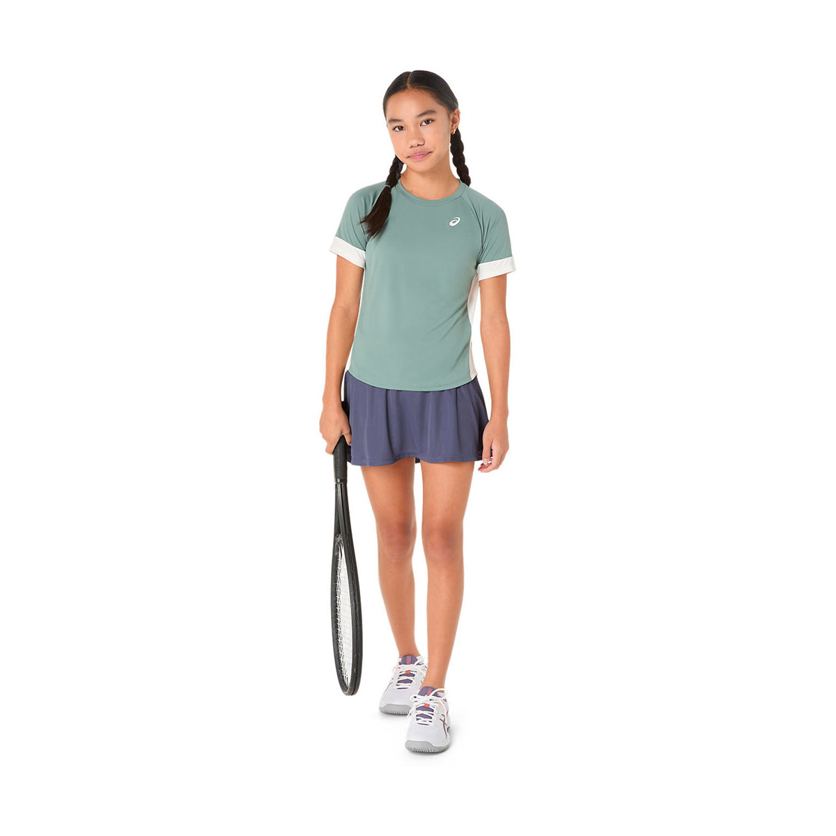 T-Shirt Asics Meisje Groen Grijs / Cr&egrave;me