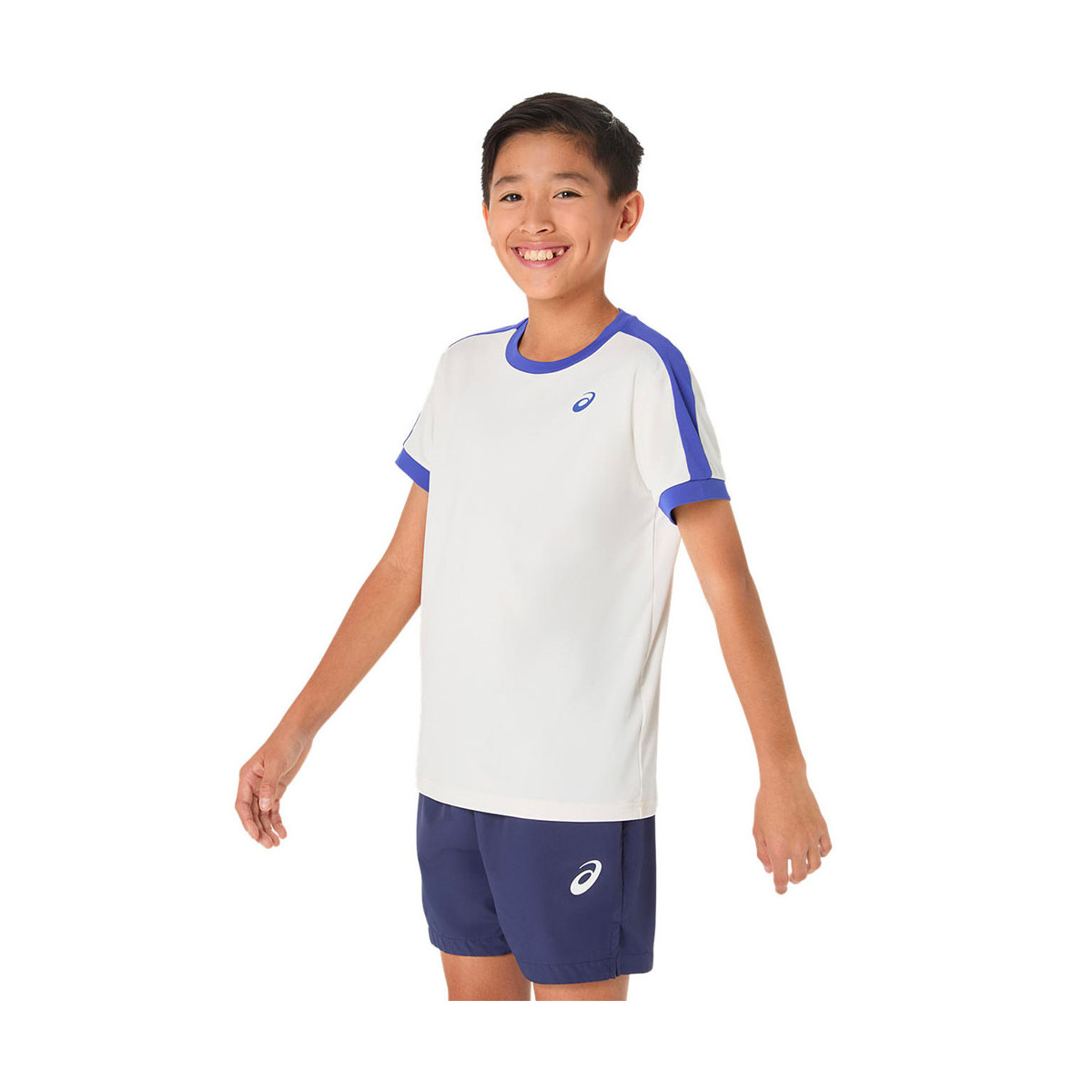 T-Shirt Asics Jongens Cr&egrave;me / Blauw