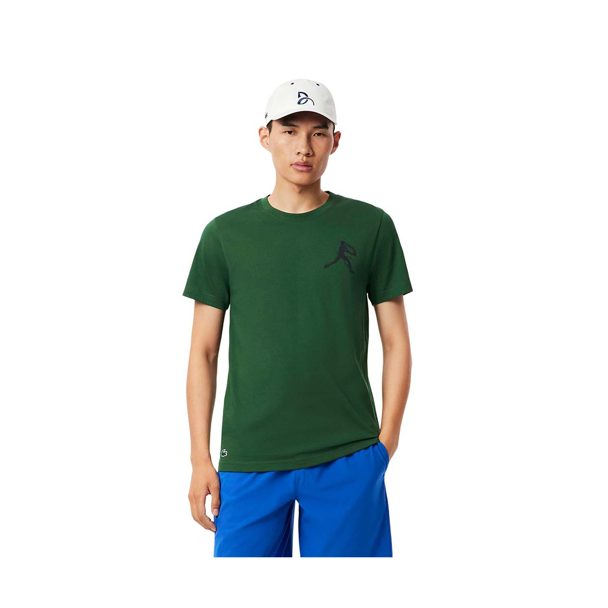 Pak T-Shirt + Lacoste Tennis Pet x Novak Djokovic Grijs Gem&ecirc;leerd / Wit