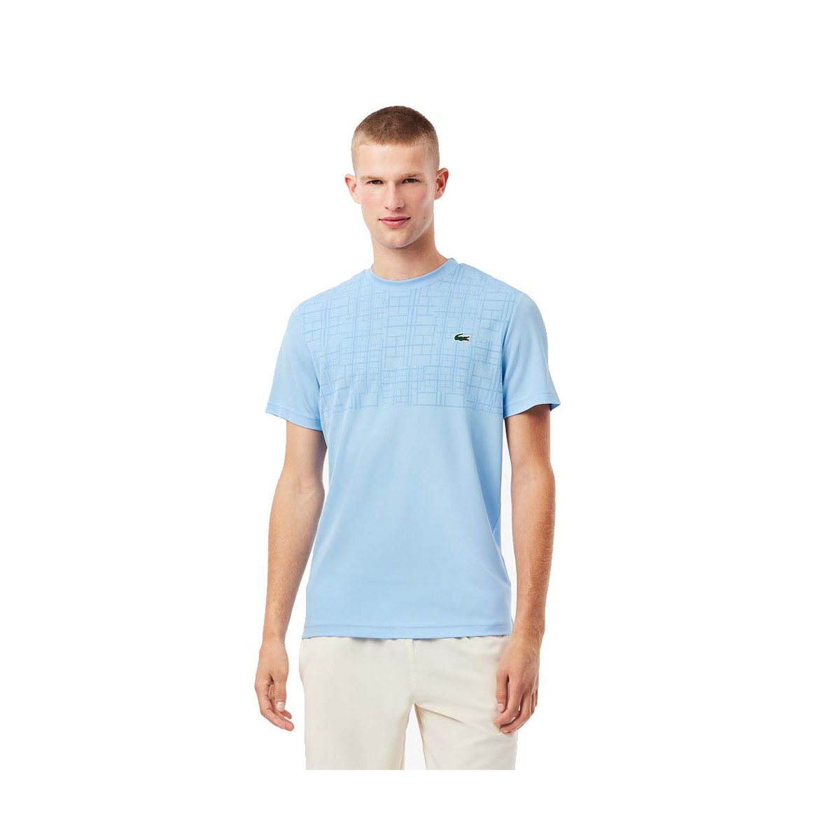 Lacoste Tennis Novak Djokovic Ultra Dry T-shirt Geprinte Zwart