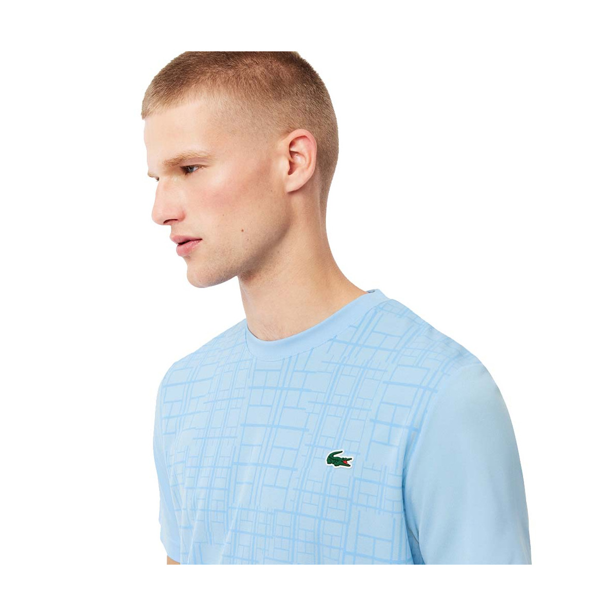 Lacoste Tennis Novak Djokovic Ultra Dry T-shirt Geprinte Zwart