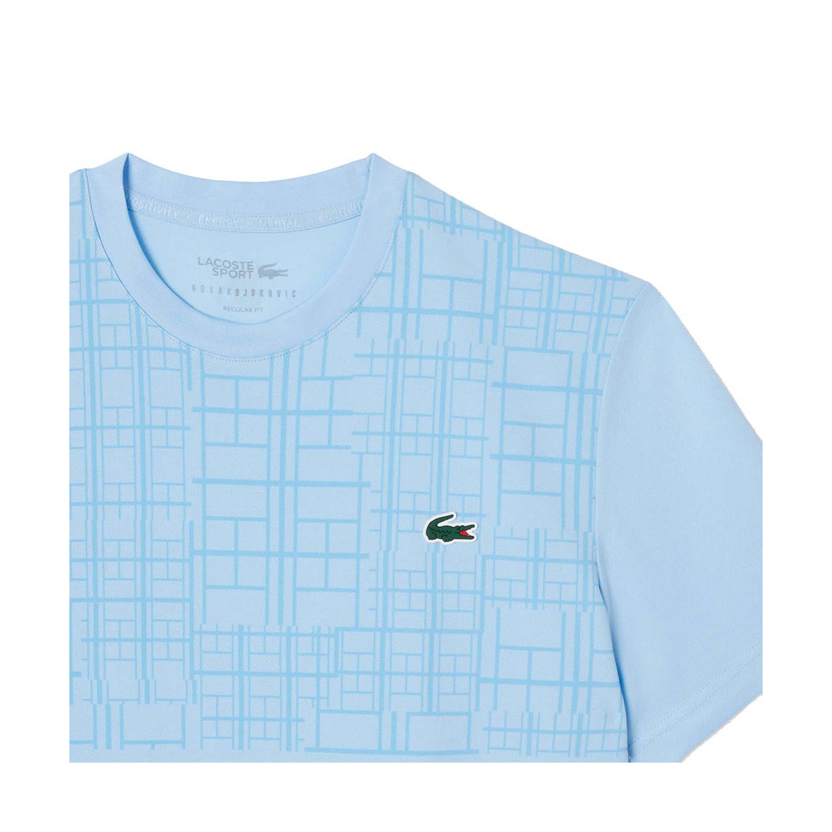 Lacoste Tennis Novak Djokovic Ultra Dry T-shirt Geprinte Zwart