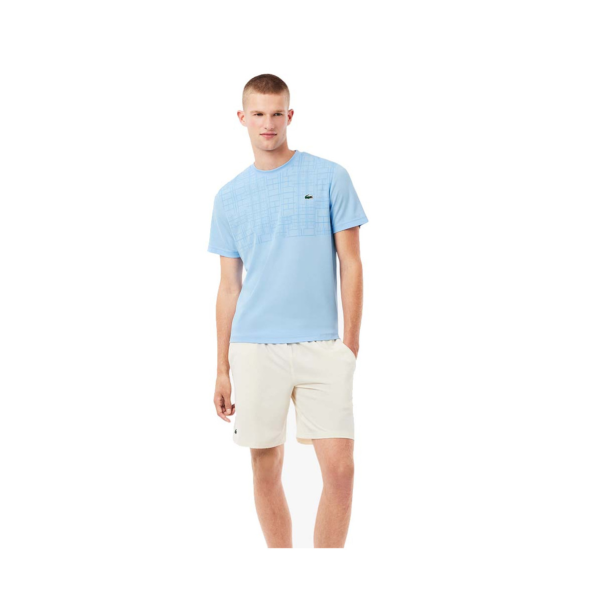 Lacoste Tennis Novak Djokovic Ultra Dry T-shirt Geprinte Zwart