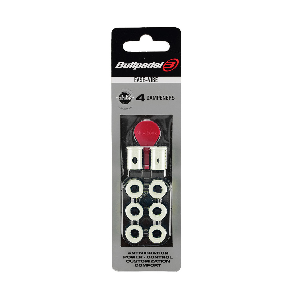 Bullpadel Ease Vibe Dempers x4 Fluorescerend geel