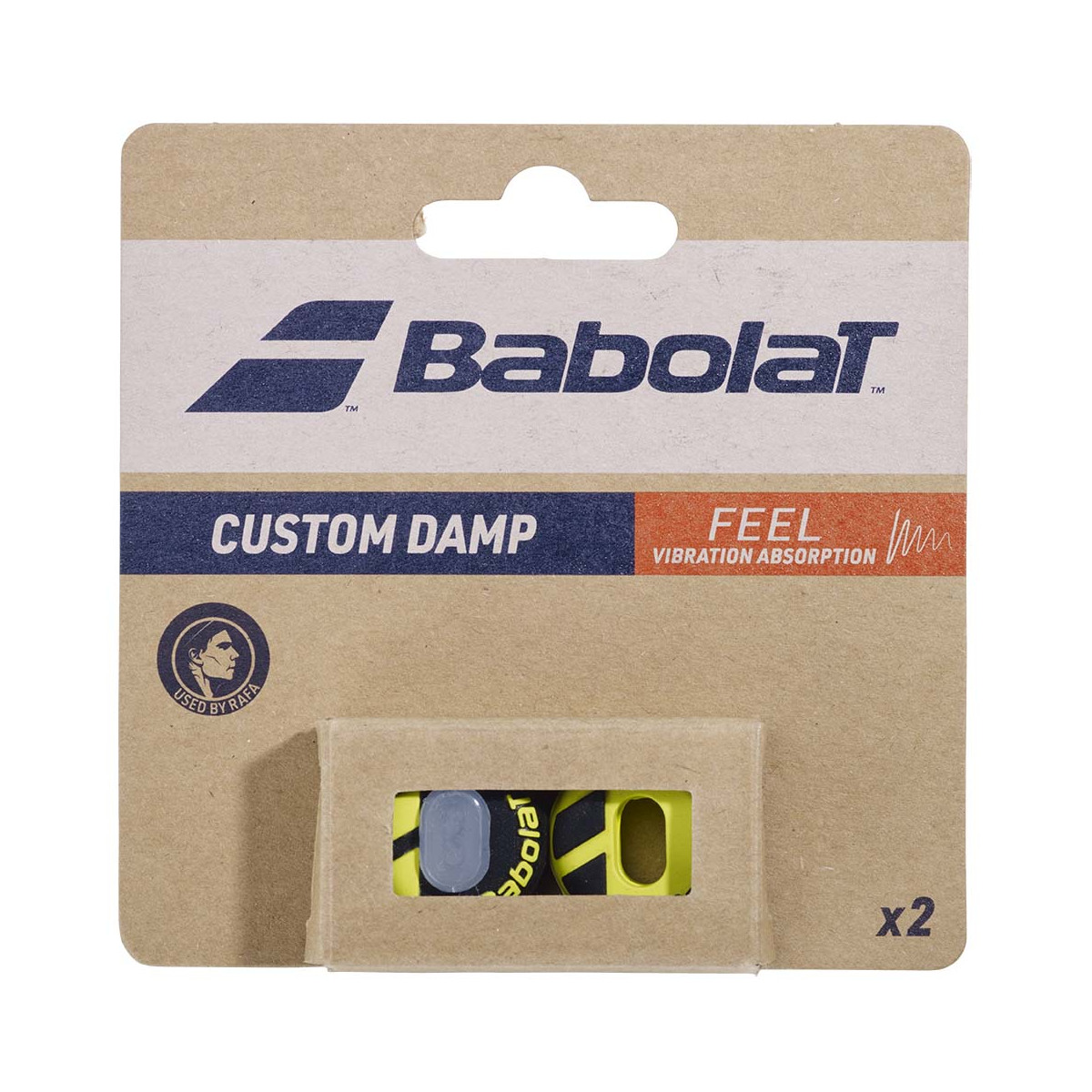 Babolat Custom Damp Zwart / Geel x 2 Demper