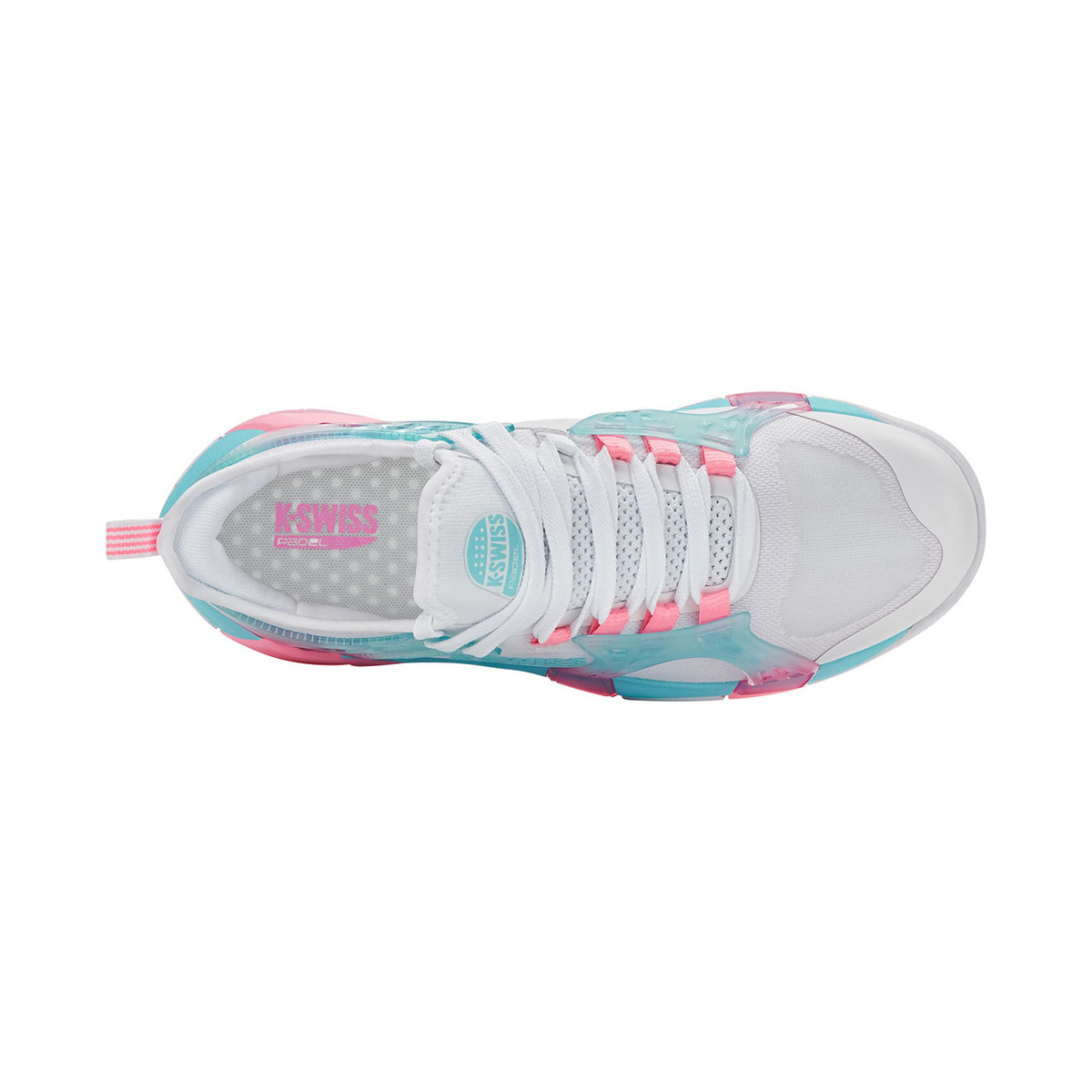 K-Swiss K-Frame Padel damesschoenen wit/roze/blauw