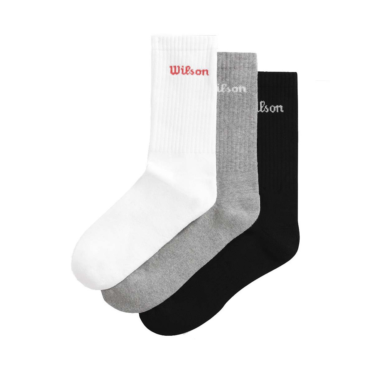 Wilson Crew Logo sokken 3-pack wit / grijs / zwart