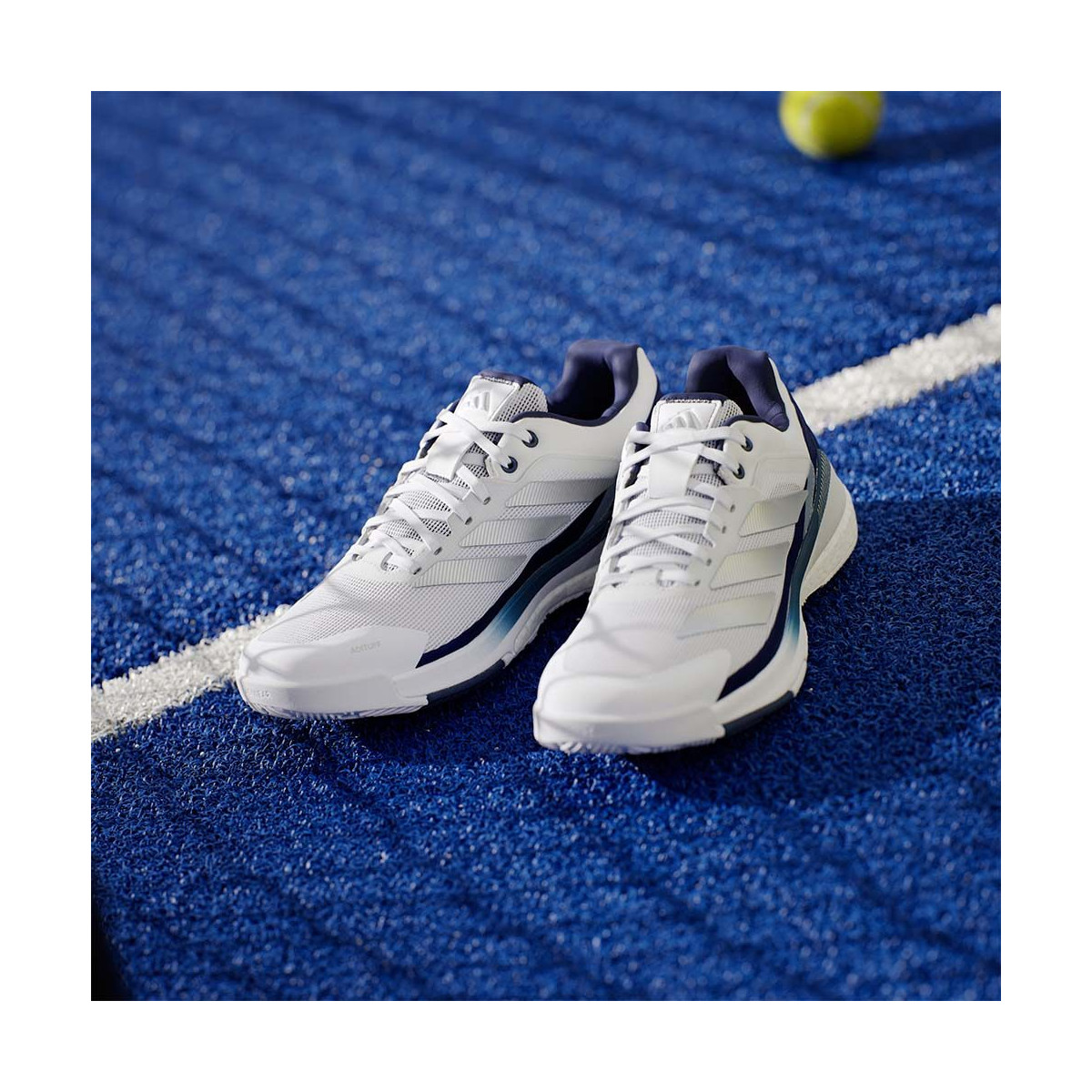 Adidas Crazyquick Boost padelschoenen wit / marineblauw