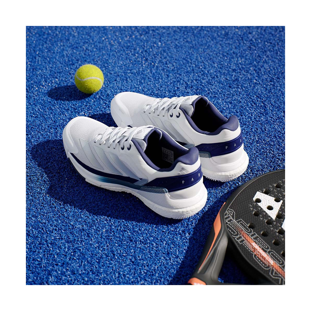 Adidas Crazyquick Boost padelschoenen wit / marineblauw
