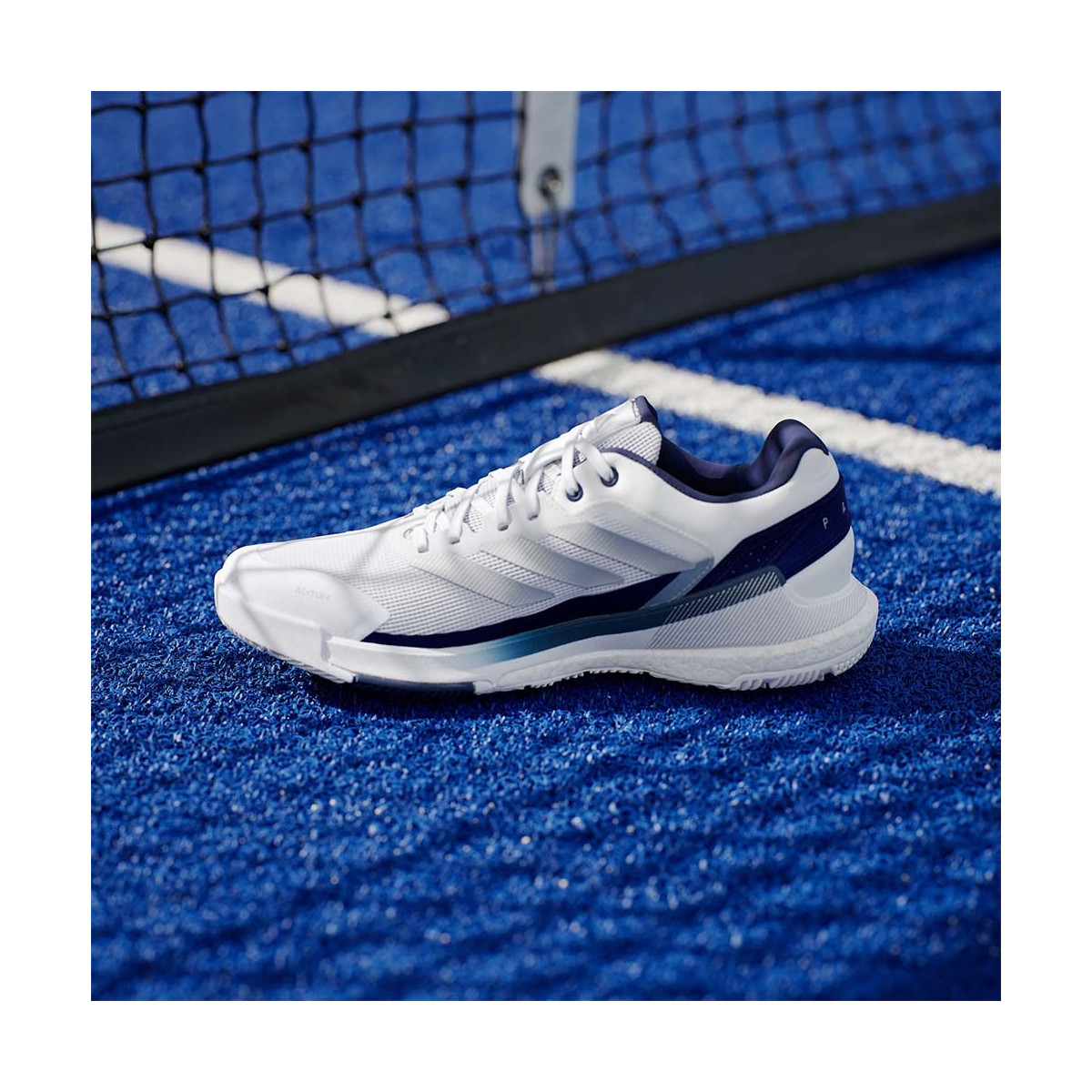 Adidas Crazyquick Boost padelschoenen wit / marineblauw