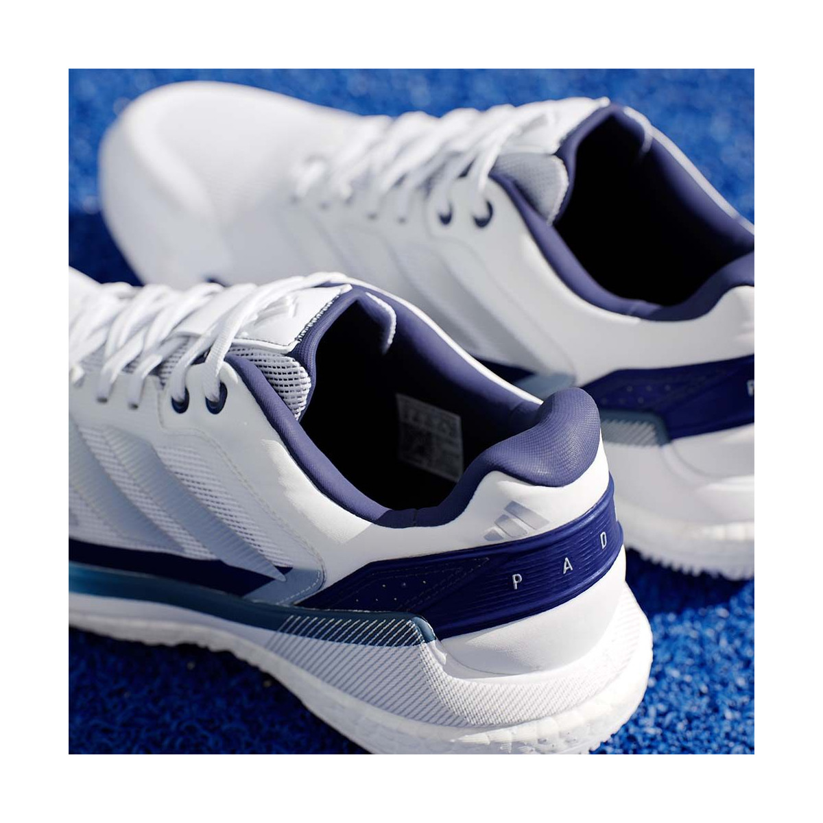 Adidas Crazyquick Boost padelschoenen wit / marineblauw