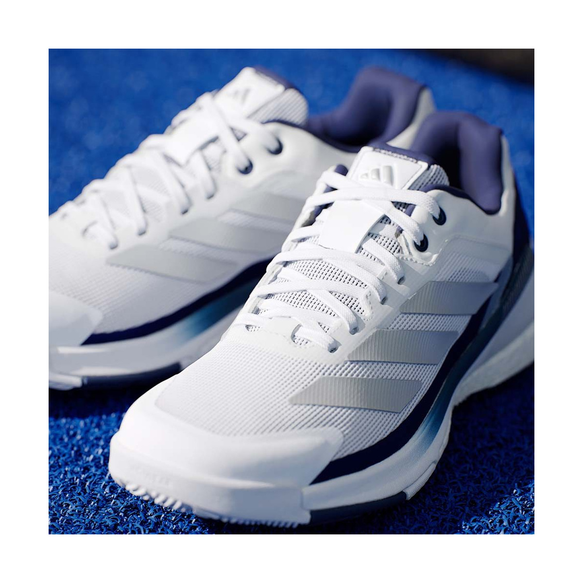 Adidas Crazyquick Boost padelschoenen wit / marineblauw