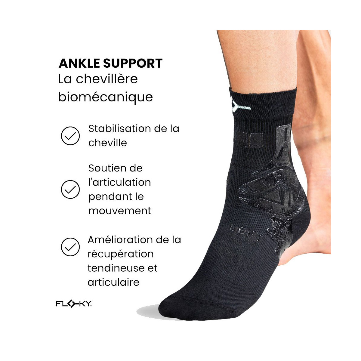 Floky Ankle Support enkelbrace rechts zwart