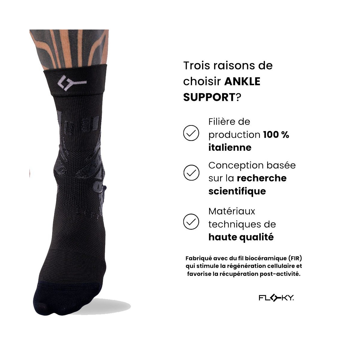 Floky Ankle Support enkelbrace rechts zwart