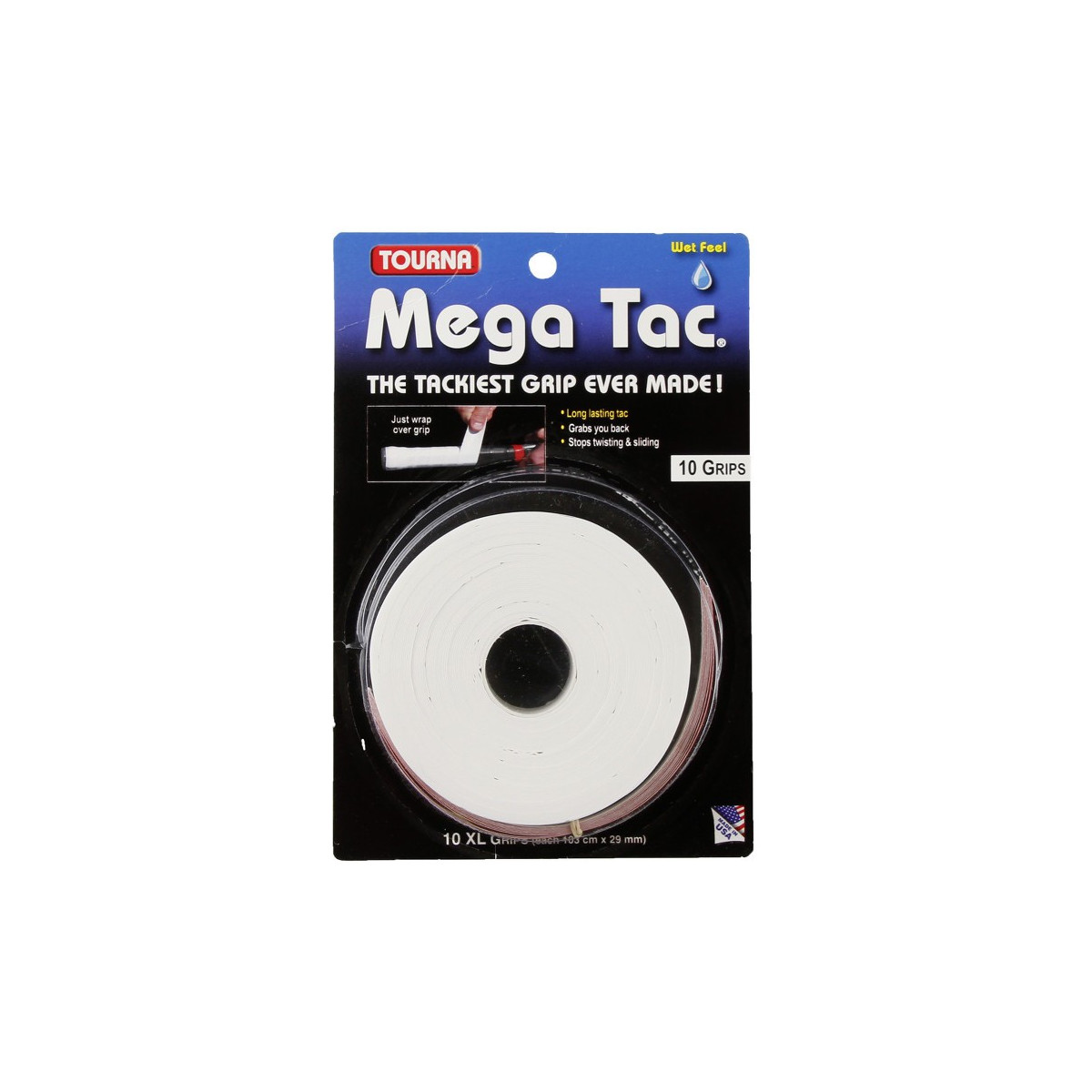 Tourna Mega Tac XL Overgrip White x 10