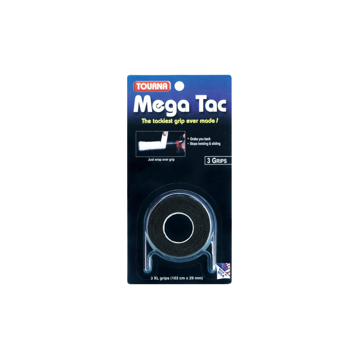 Tourna Mega Tac XL Overgrip Black x 3