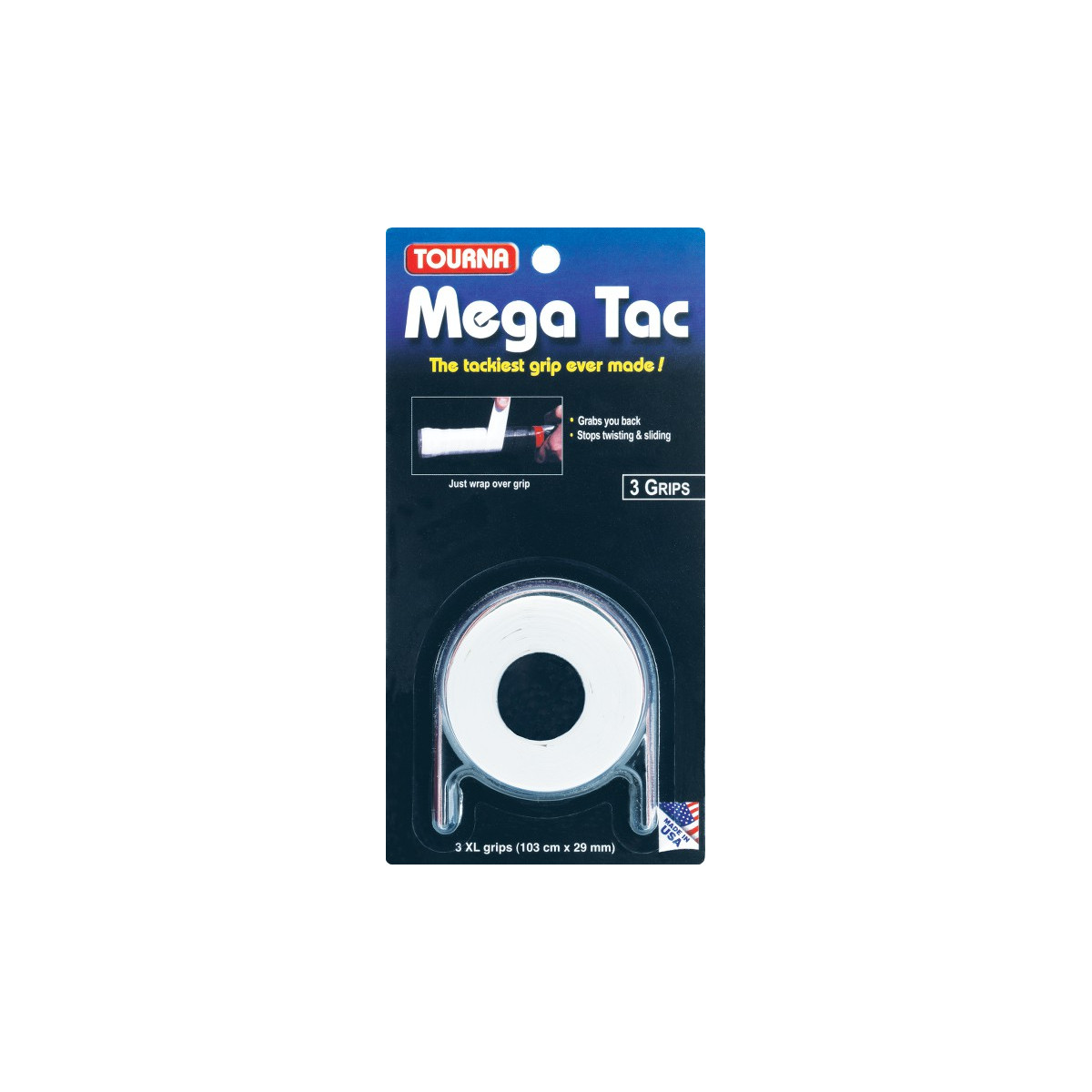 Tourna Mega Tac XL Overgrip White x 3
