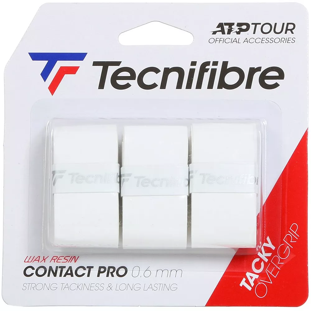 Tecnifibre Contact Pro Overgrips White x 3