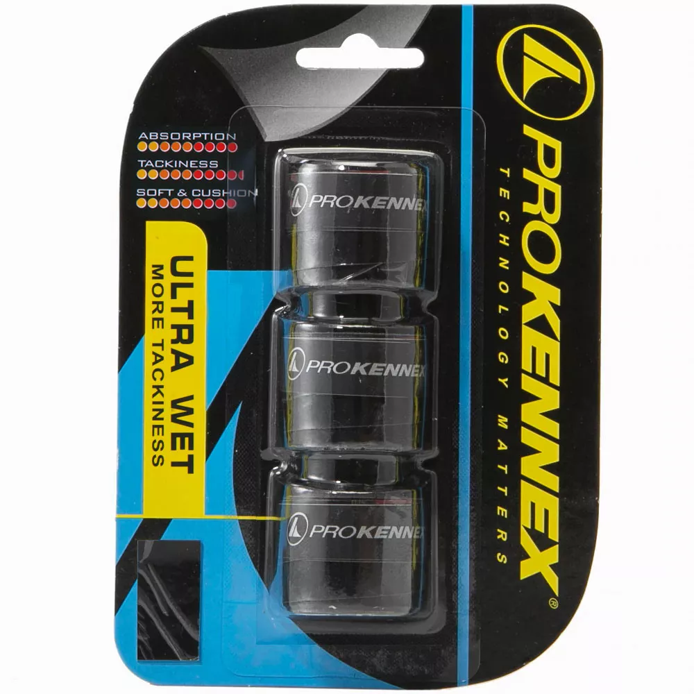 Pro Kennex Ultra Wet Black Overgrips x 3