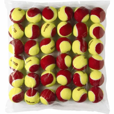 Zakje met 3 Wilson Les Minions Stage 3 rood ballen
