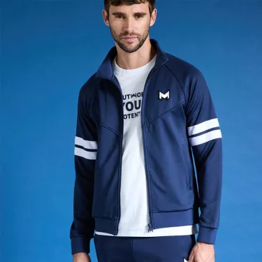 Mouratoglou hooded Jas marineblauw