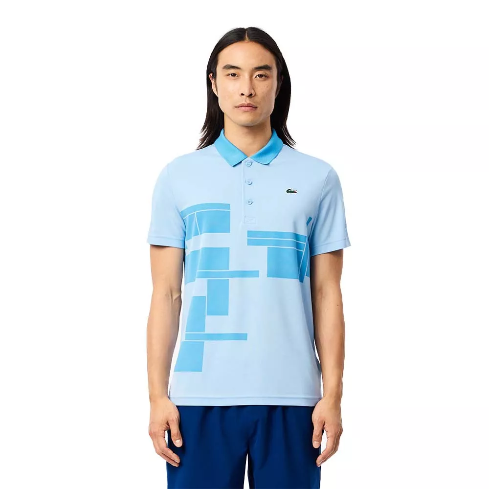 Polo Lacoste Tennis Novak Djokovic Fan LichtBlauw Polo
