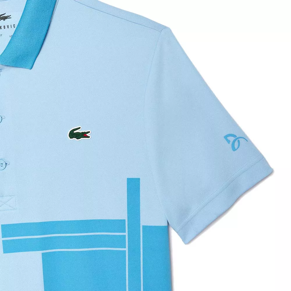 Polo Lacoste Tennis Novak Djokovic Fan LichtBlauw Polo