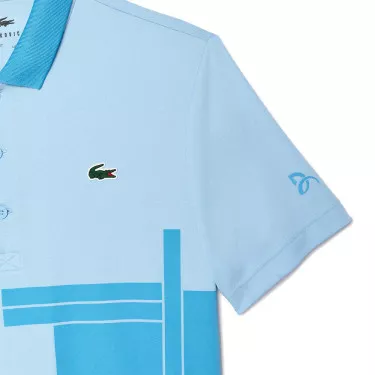 Polo Lacoste Tennis Novak Djokovic Fan LichtBlauw Polo