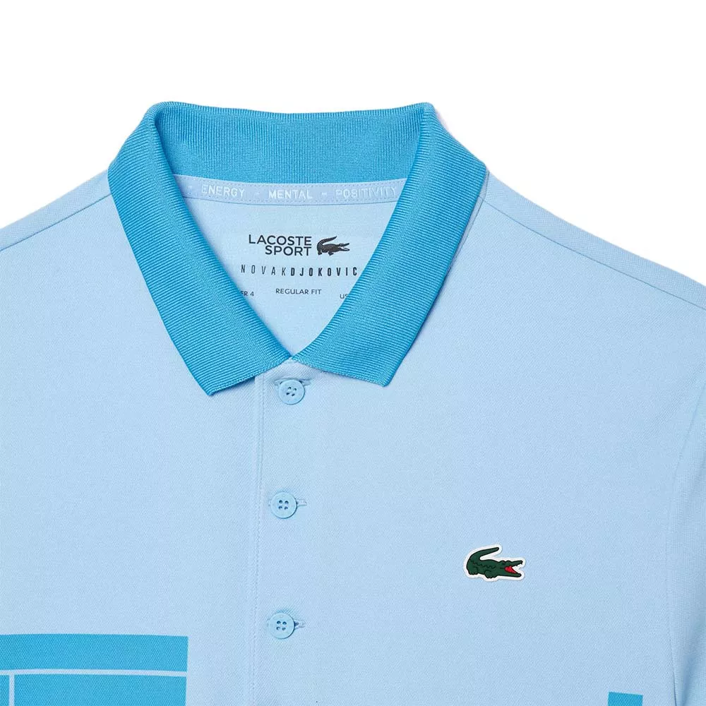 Polo Lacoste Tennis Novak Djokovic Fan LichtBlauw Polo