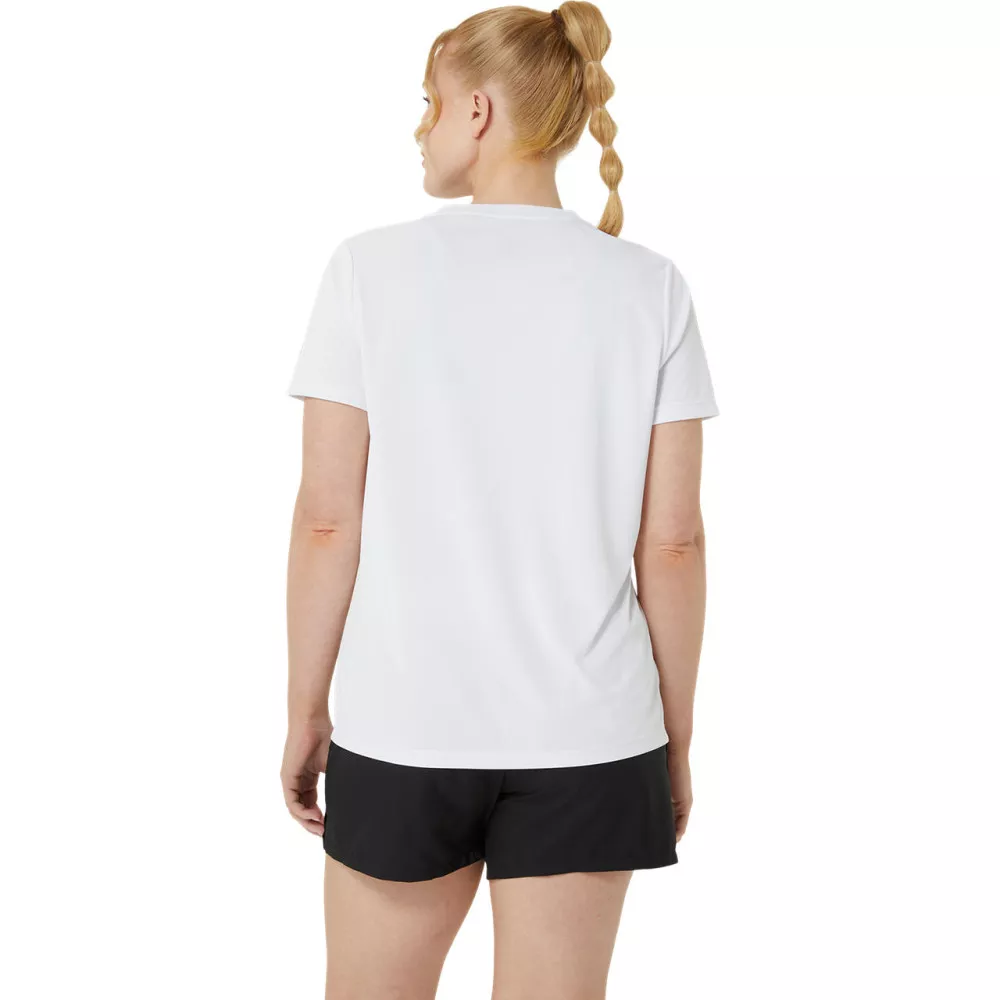 Asics Court SS Dames T-Shirt Wit/Roze